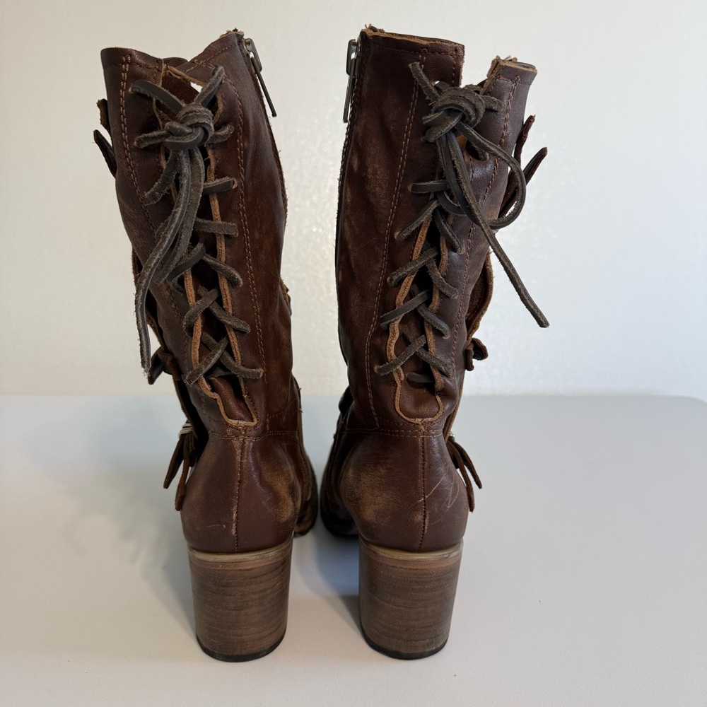Freebird by Steven Cora Heeled Boots Women Size 10 Zip Up Leather Brown Western - Picture 5 of 16